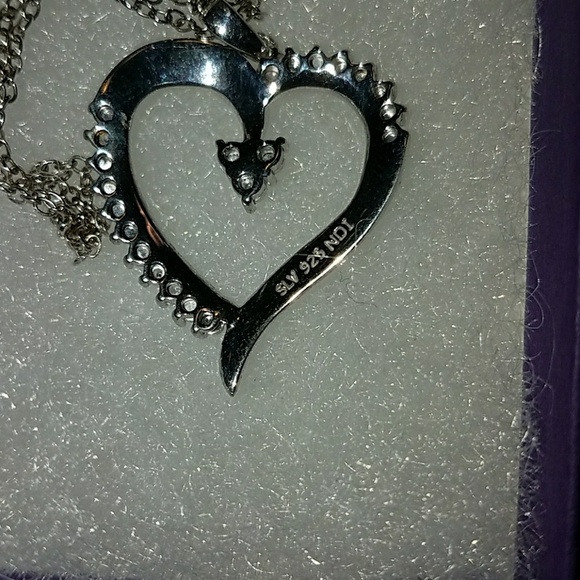 Sterling Silver Heart Diamond Accent 925 N… - Picture 3 of 6